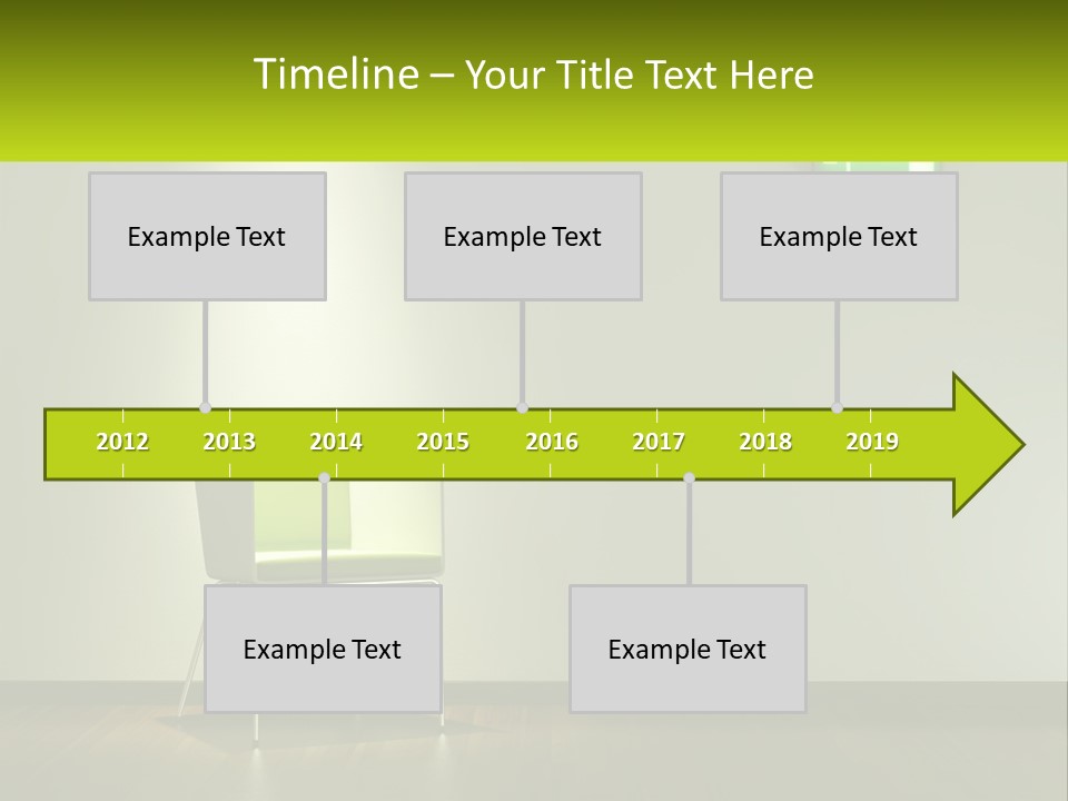 A Green Chair Sitting In Front Of A White Wall PowerPoint Template