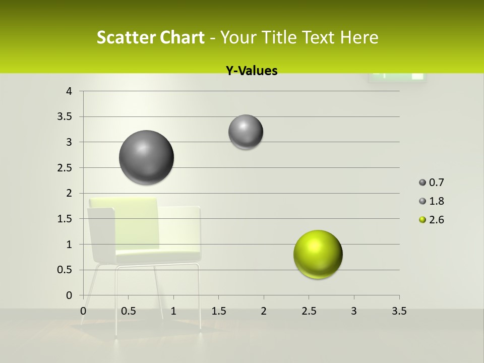 A Green Chair Sitting In Front Of A White Wall PowerPoint Template