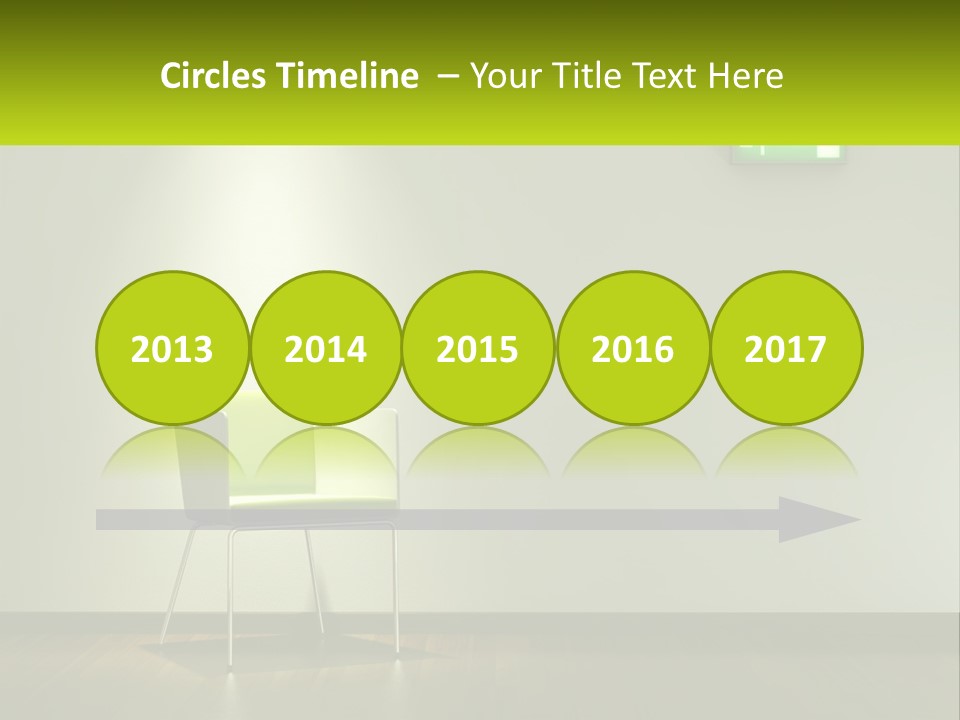 A Green Chair Sitting In Front Of A White Wall PowerPoint Template