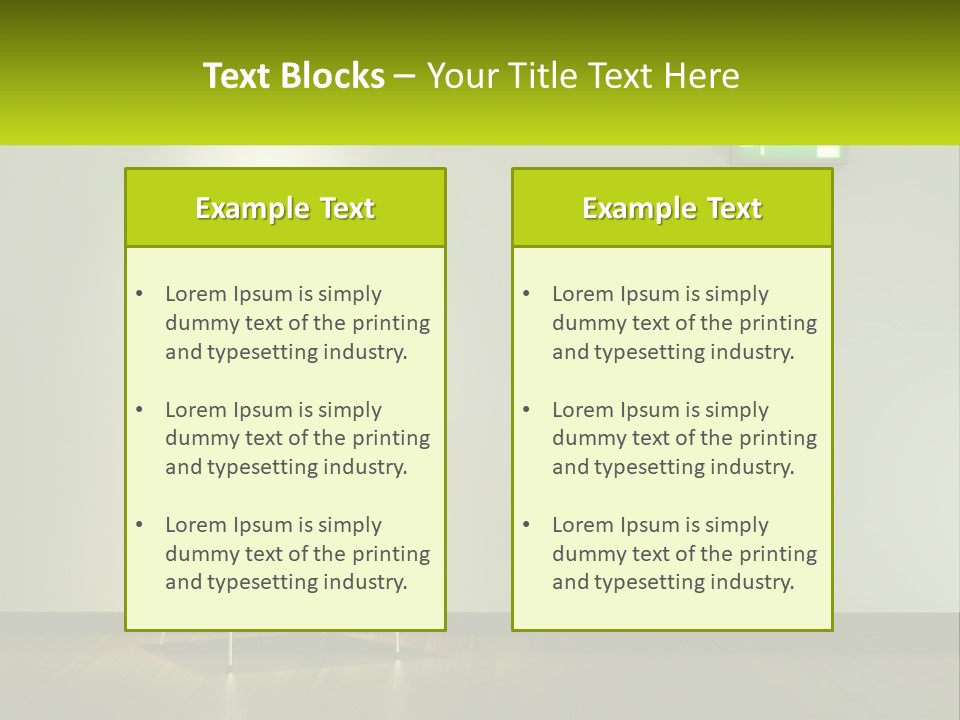 A Green Chair Sitting In Front Of A White Wall PowerPoint Template