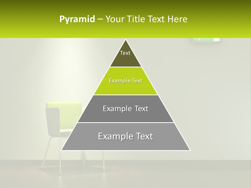 A Green Chair Sitting In Front Of A White Wall PowerPoint Template