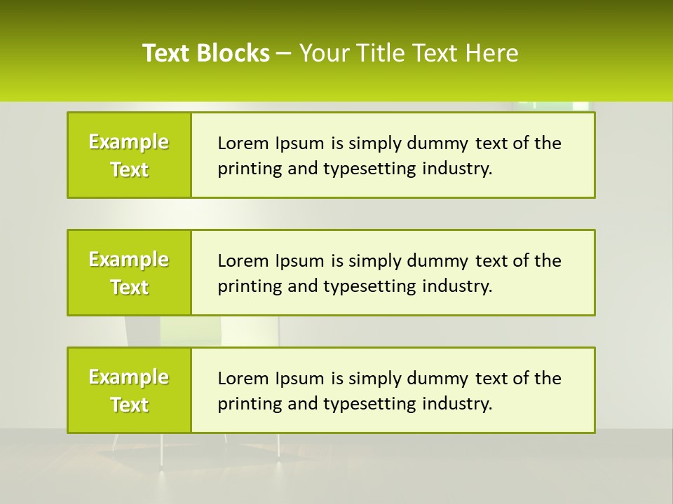 A Green Chair Sitting In Front Of A White Wall PowerPoint Template
