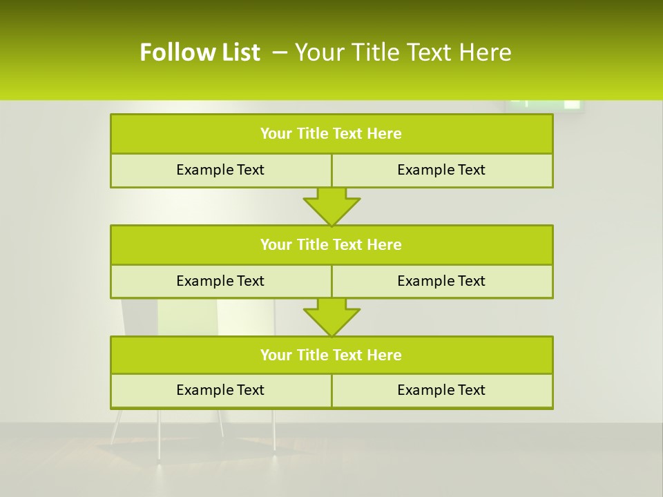 A Green Chair Sitting In Front Of A White Wall PowerPoint Template