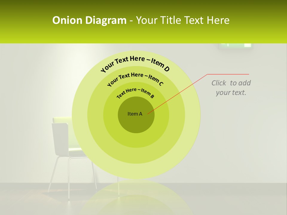 A Green Chair Sitting In Front Of A White Wall PowerPoint Template
