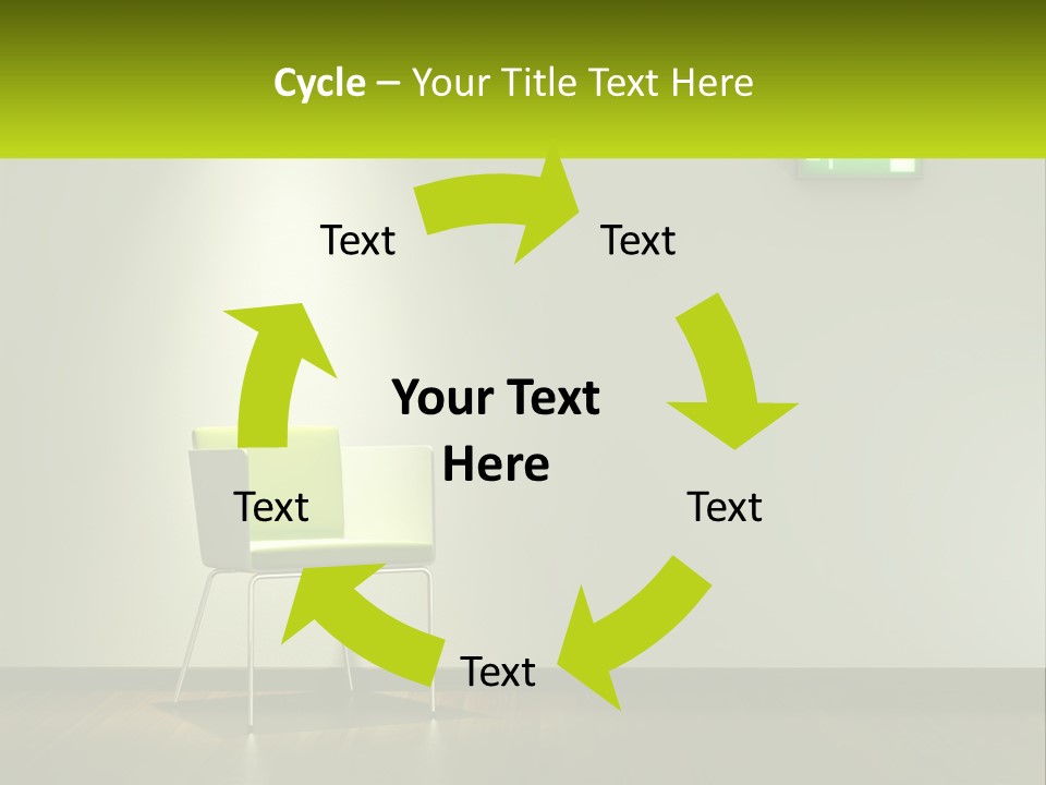 A Green Chair Sitting In Front Of A White Wall PowerPoint Template