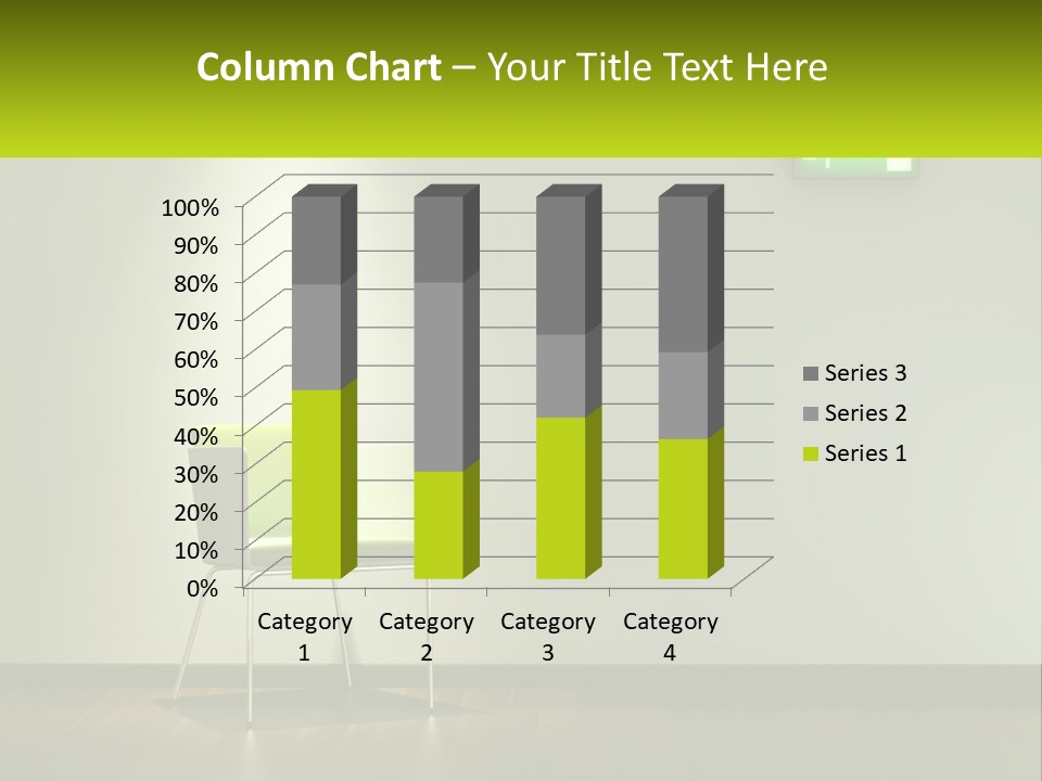 A Green Chair Sitting In Front Of A White Wall PowerPoint Template