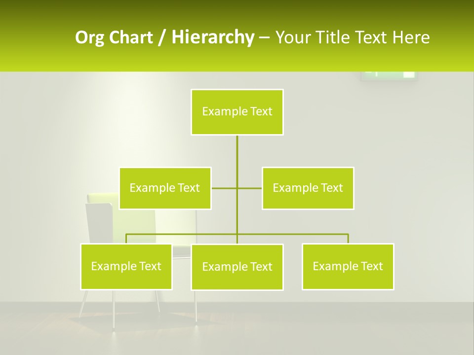 A Green Chair Sitting In Front Of A White Wall PowerPoint Template