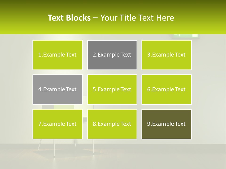 A Green Chair Sitting In Front Of A White Wall PowerPoint Template