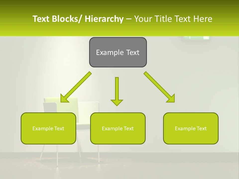 A Green Chair Sitting In Front Of A White Wall PowerPoint Template