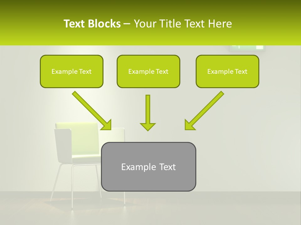 A Green Chair Sitting In Front Of A White Wall PowerPoint Template