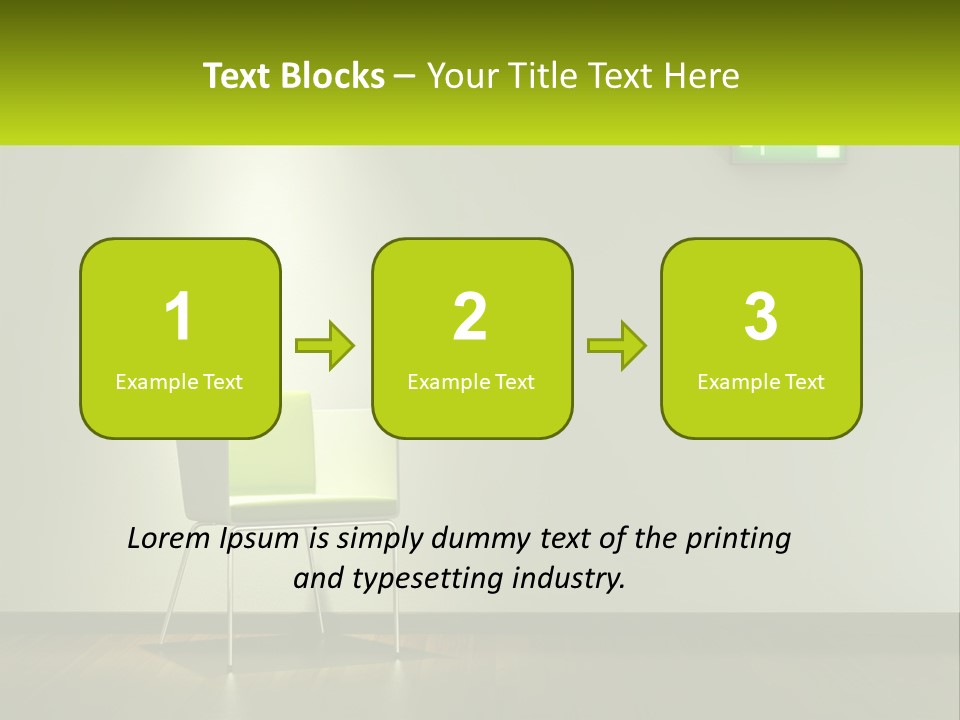 A Green Chair Sitting In Front Of A White Wall PowerPoint Template
