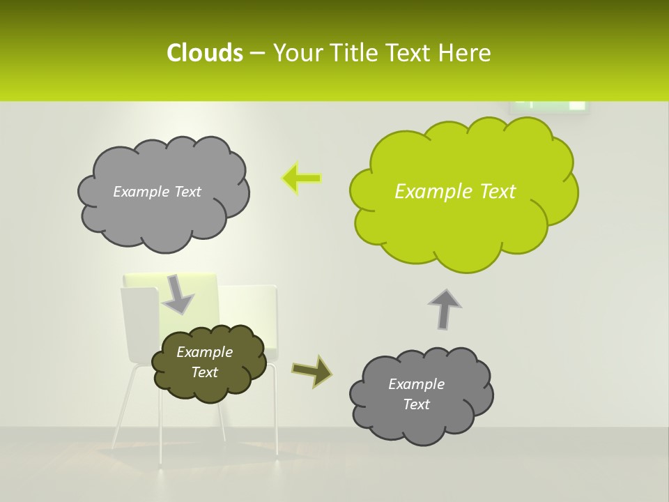 A Green Chair Sitting In Front Of A White Wall PowerPoint Template