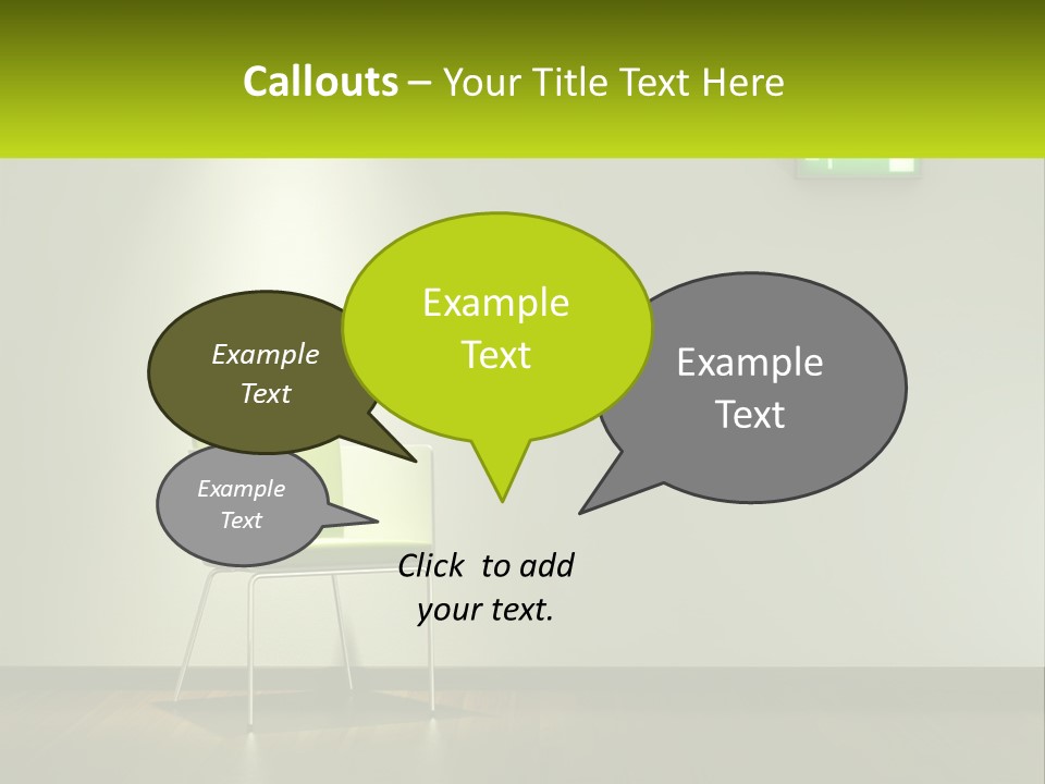 A Green Chair Sitting In Front Of A White Wall PowerPoint Template