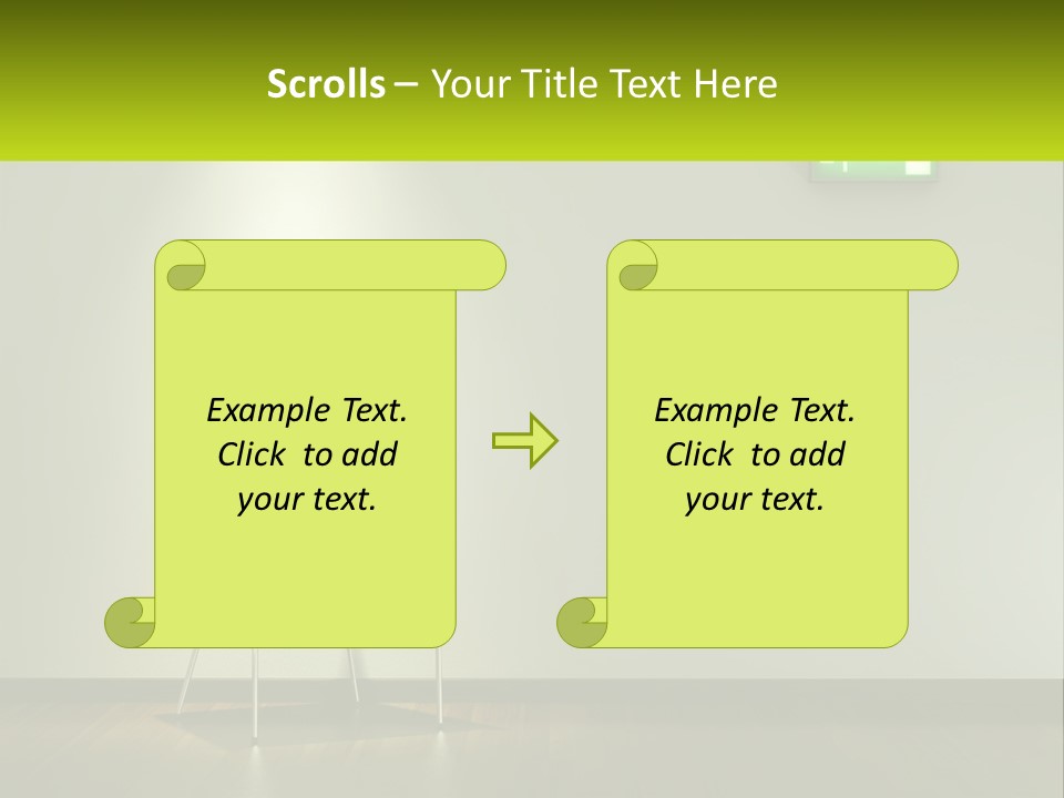 A Green Chair Sitting In Front Of A White Wall PowerPoint Template