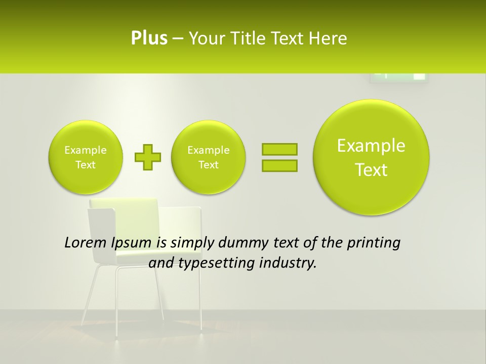 A Green Chair Sitting In Front Of A White Wall PowerPoint Template