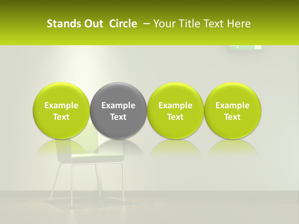 A Green Chair Sitting In Front Of A White Wall PowerPoint Template