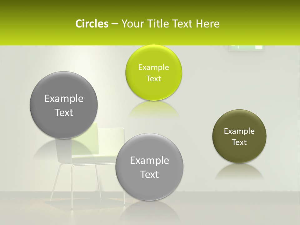 A Green Chair Sitting In Front Of A White Wall PowerPoint Template