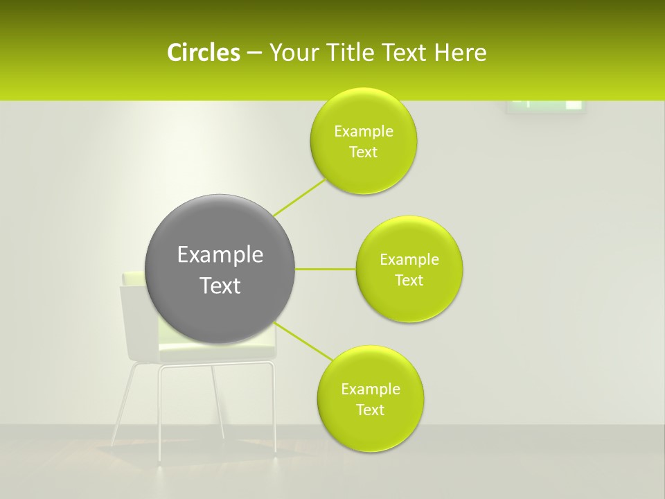 A Green Chair Sitting In Front Of A White Wall PowerPoint Template