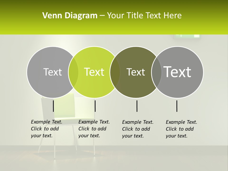 A Green Chair Sitting In Front Of A White Wall PowerPoint Template