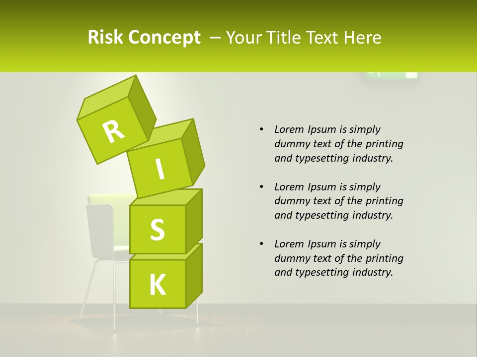 A Green Chair Sitting In Front Of A White Wall PowerPoint Template