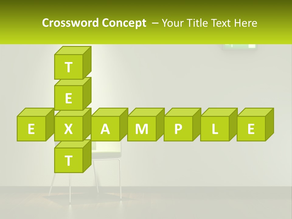 A Green Chair Sitting In Front Of A White Wall PowerPoint Template