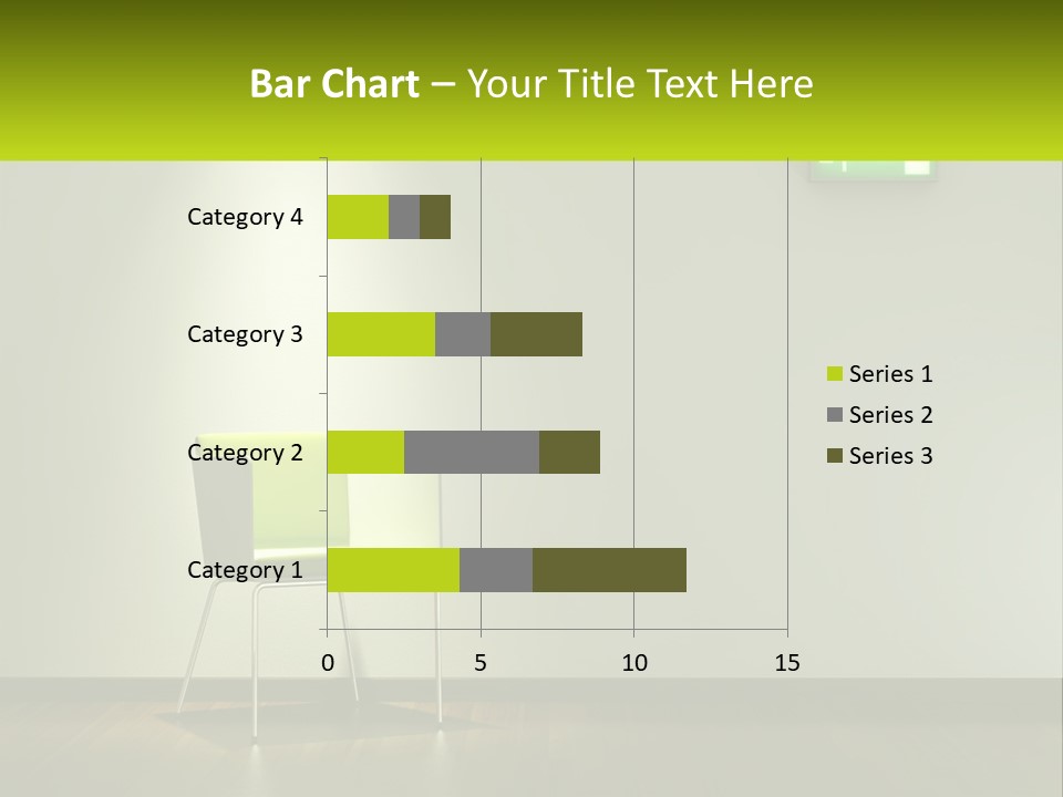 A Green Chair Sitting In Front Of A White Wall PowerPoint Template
