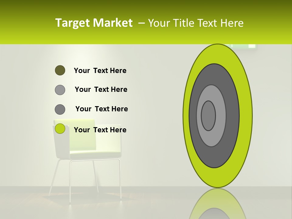 A Green Chair Sitting In Front Of A White Wall PowerPoint Template
