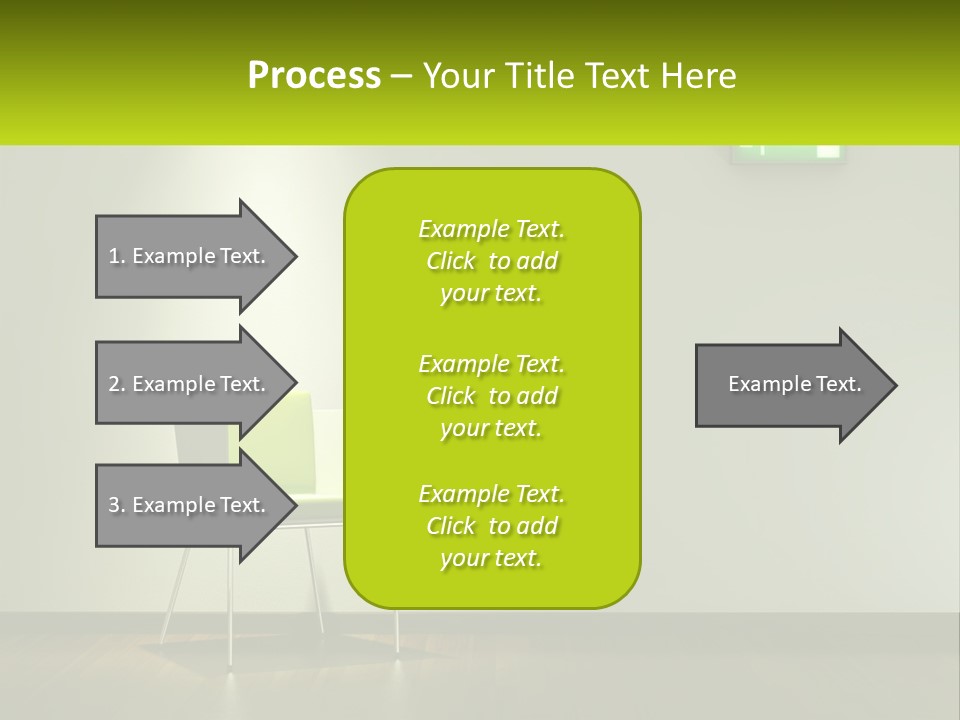 A Green Chair Sitting In Front Of A White Wall PowerPoint Template