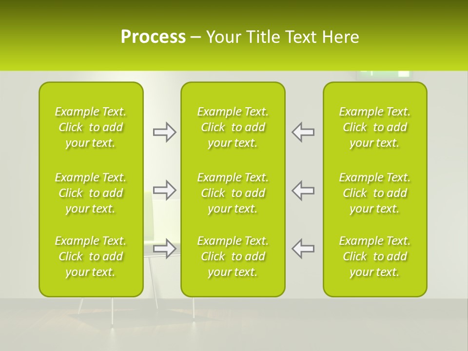 A Green Chair Sitting In Front Of A White Wall PowerPoint Template