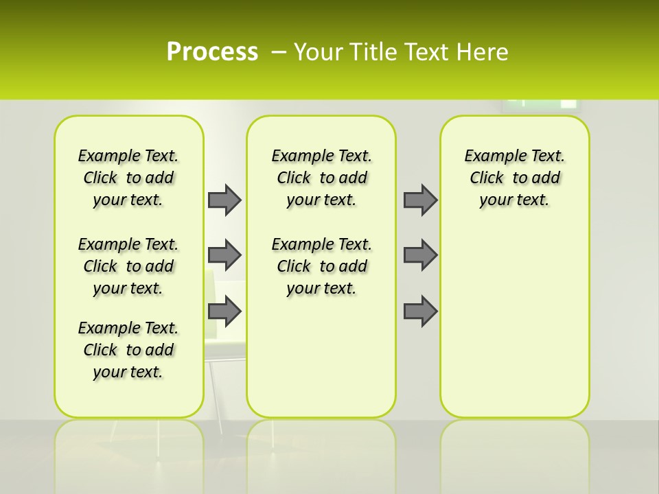 A Green Chair Sitting In Front Of A White Wall PowerPoint Template