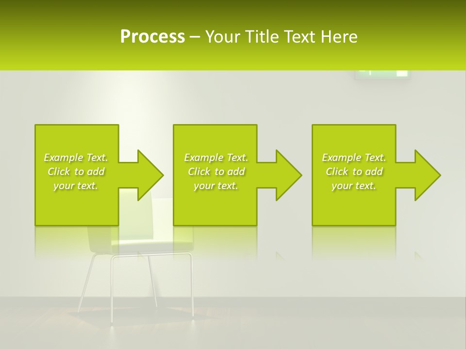 A Green Chair Sitting In Front Of A White Wall PowerPoint Template