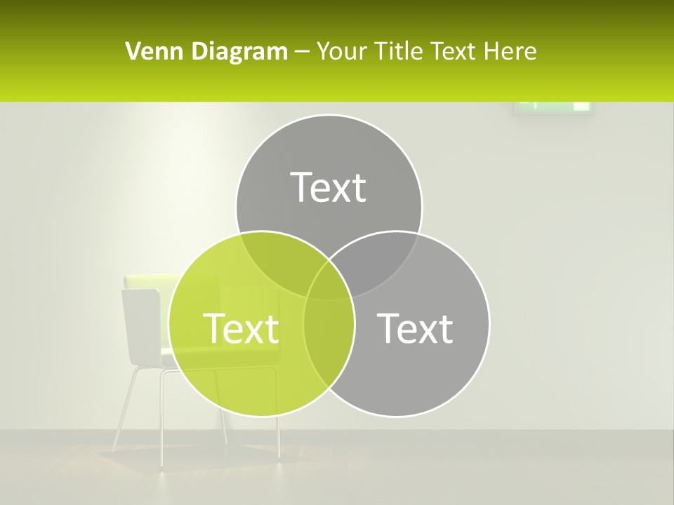 A Green Chair Sitting In Front Of A White Wall PowerPoint Template