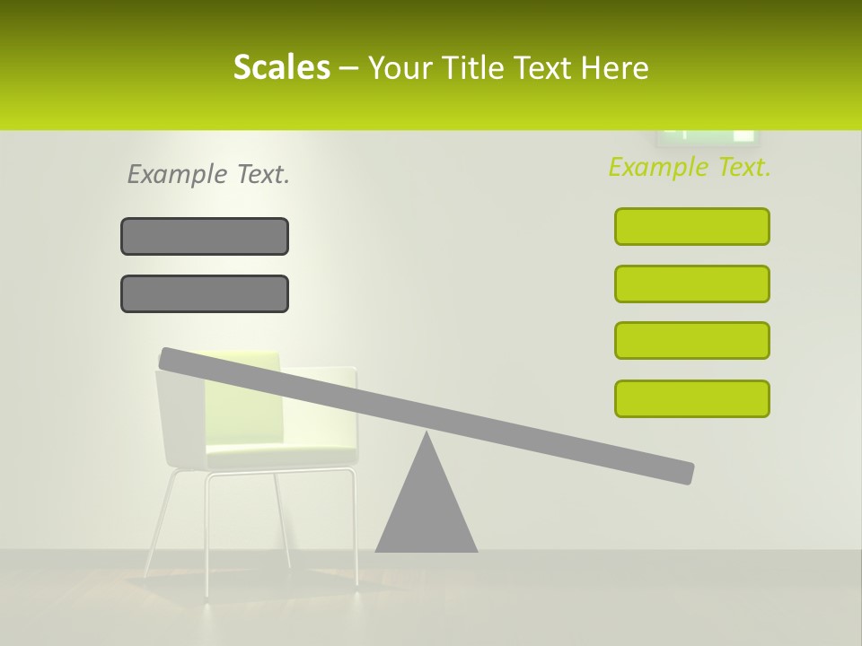 A Green Chair Sitting In Front Of A White Wall PowerPoint Template