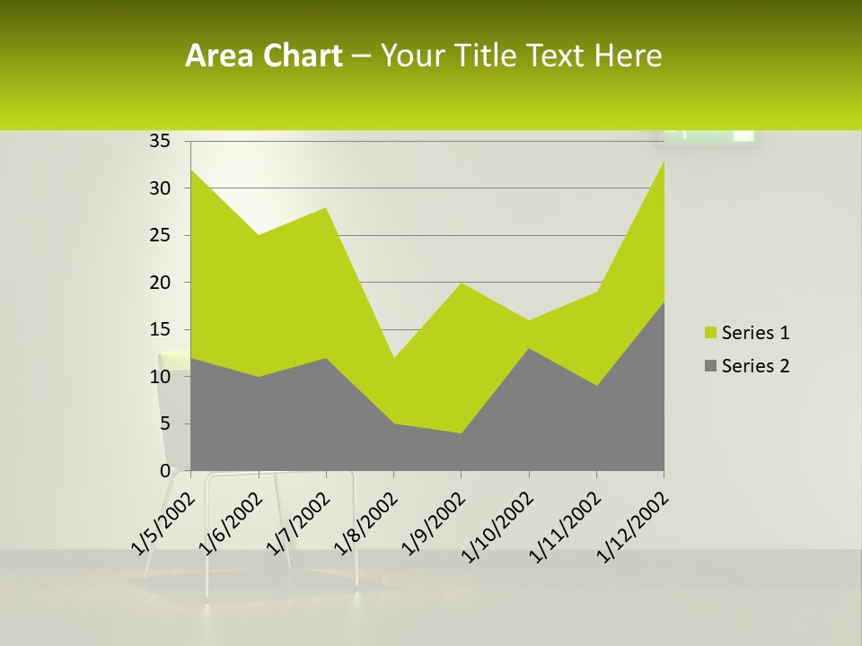 A Green Chair Sitting In Front Of A White Wall PowerPoint Template