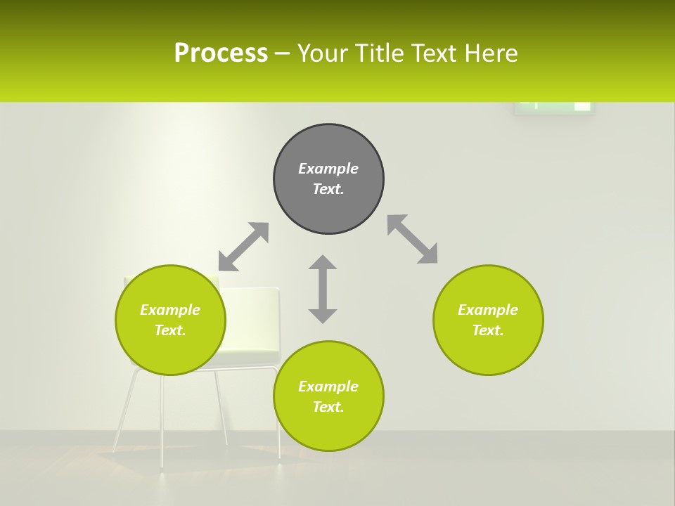 A Green Chair Sitting In Front Of A White Wall PowerPoint Template