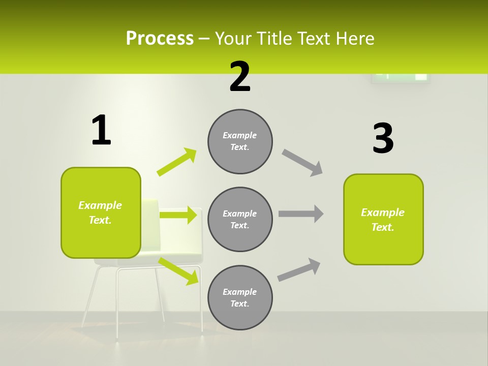 A Green Chair Sitting In Front Of A White Wall PowerPoint Template