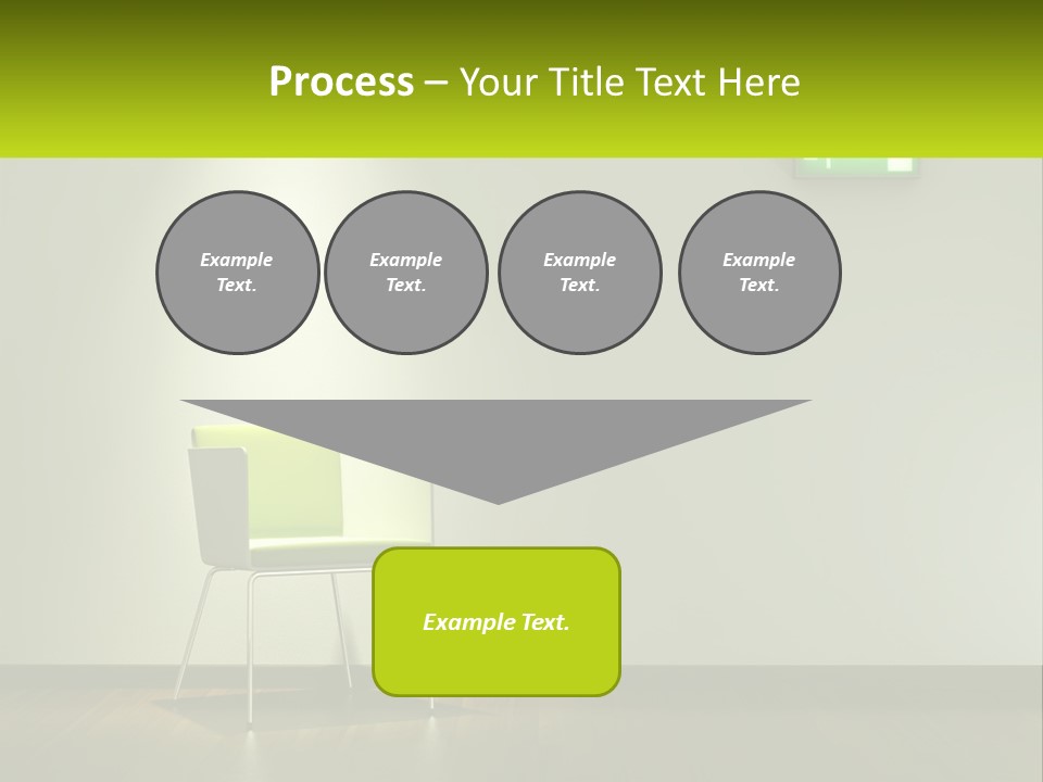 A Green Chair Sitting In Front Of A White Wall PowerPoint Template