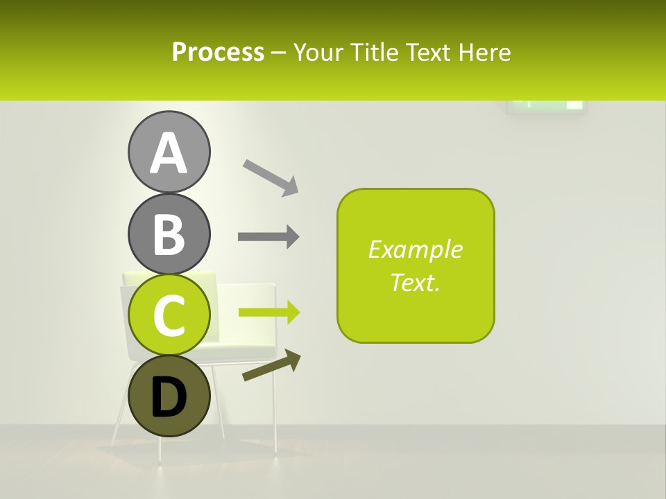 A Green Chair Sitting In Front Of A White Wall PowerPoint Template
