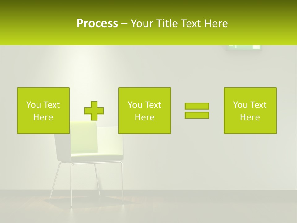 A Green Chair Sitting In Front Of A White Wall PowerPoint Template