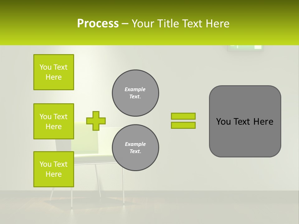 A Green Chair Sitting In Front Of A White Wall PowerPoint Template