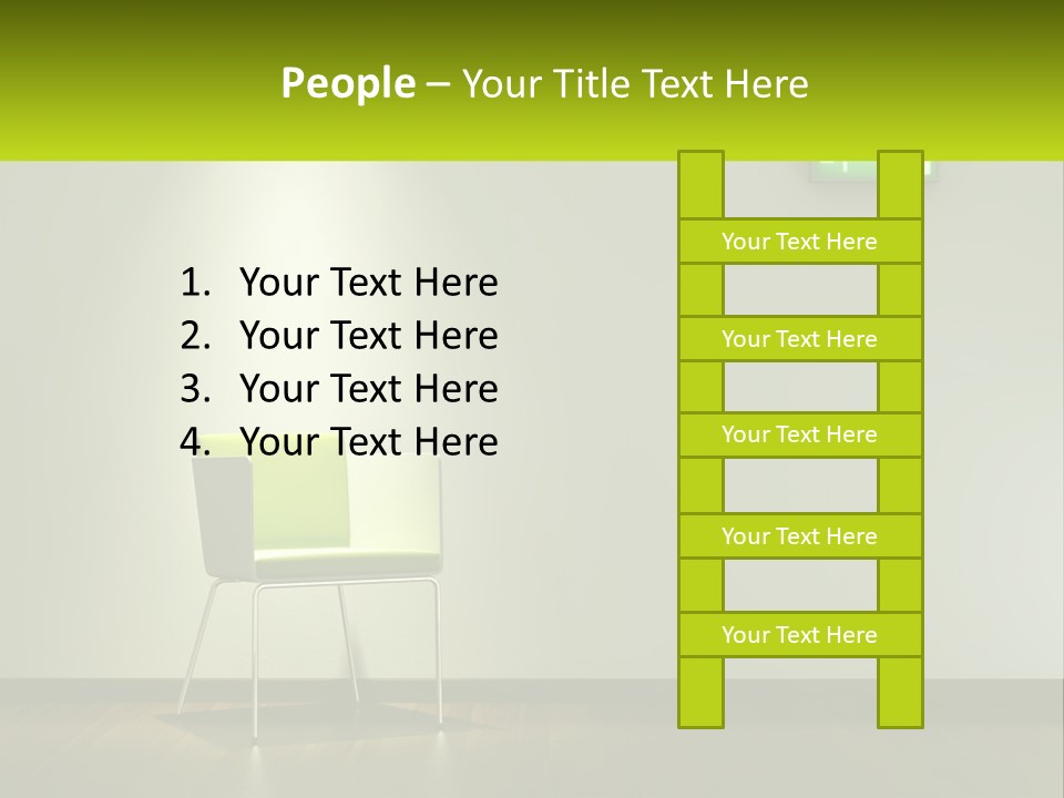 A Green Chair Sitting In Front Of A White Wall PowerPoint Template