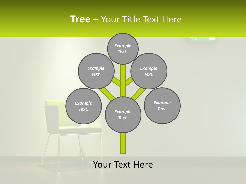 A Green Chair Sitting In Front Of A White Wall PowerPoint Template
