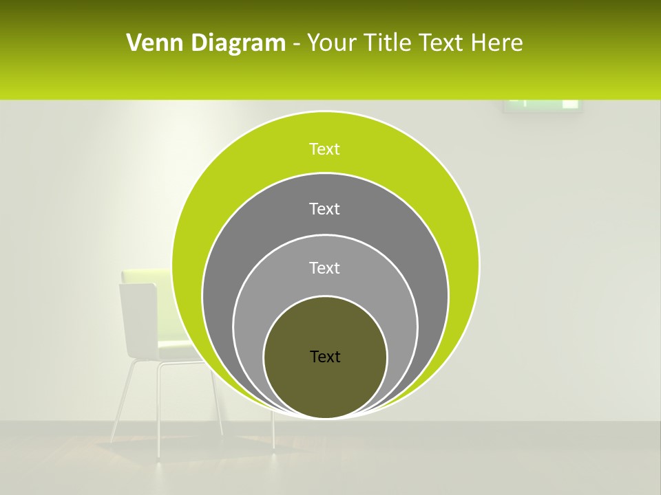 A Green Chair Sitting In Front Of A White Wall PowerPoint Template