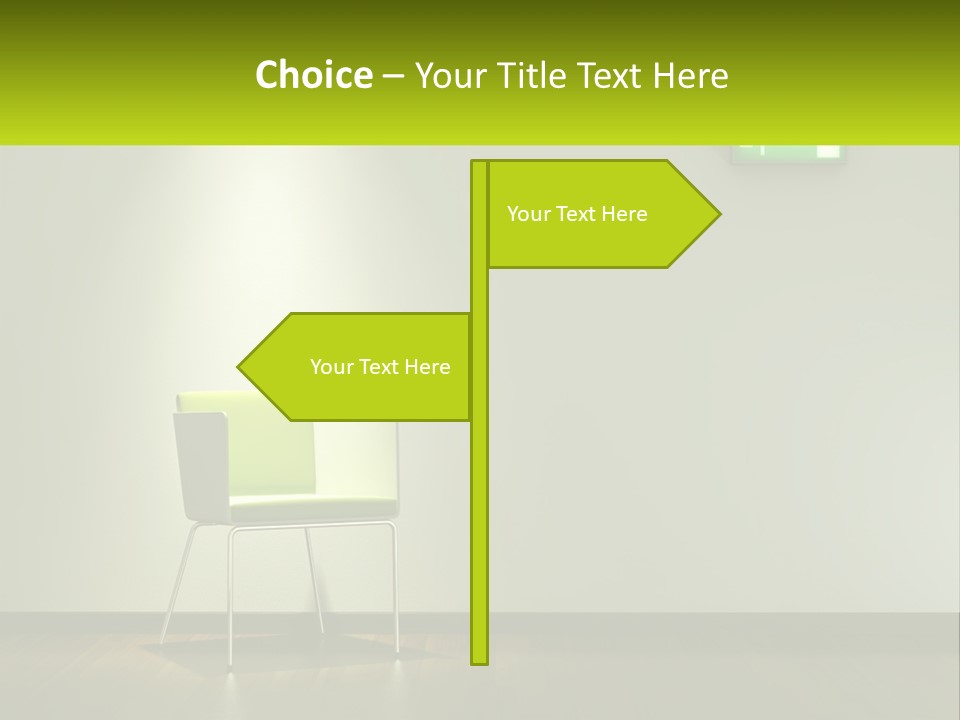 A Green Chair Sitting In Front Of A White Wall PowerPoint Template