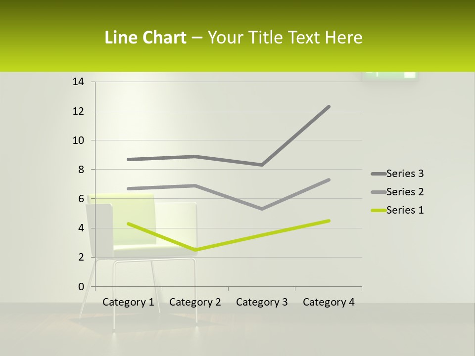 A Green Chair Sitting In Front Of A White Wall PowerPoint Template