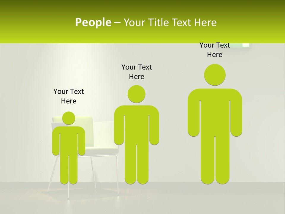 A Green Chair Sitting In Front Of A White Wall PowerPoint Template