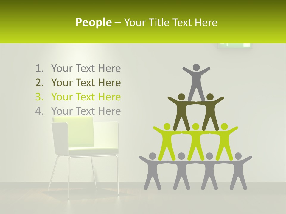 A Green Chair Sitting In Front Of A White Wall PowerPoint Template
