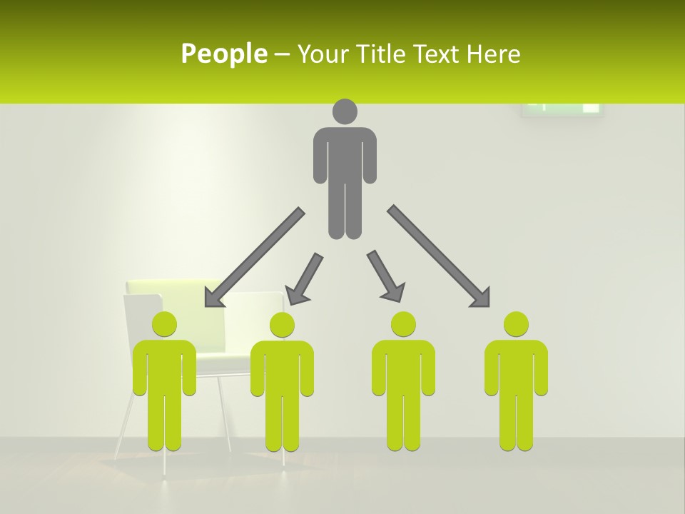 A Green Chair Sitting In Front Of A White Wall PowerPoint Template