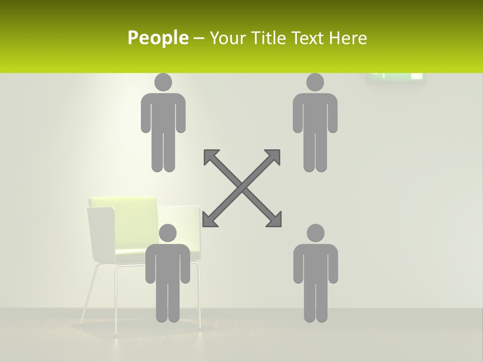 A Green Chair Sitting In Front Of A White Wall PowerPoint Template