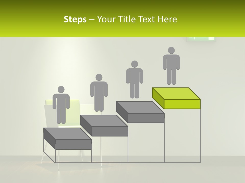 A Green Chair Sitting In Front Of A White Wall PowerPoint Template